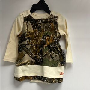 Cabela's Kids Bodysuit/Dress - Cream and Green Camo